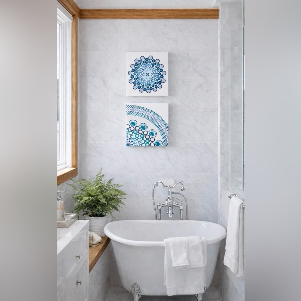 Blue Abstract Art Set for Home Decor
